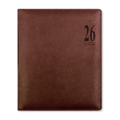 2026 Diary Letts of London Milano Quarto Week to View Vertical w/ Appointments Chocolate 081172