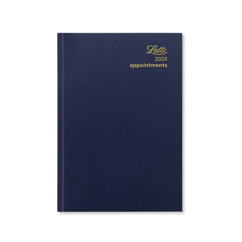 2026 Diary Letts of London Standard A5 Day to Page w/ Appointments Blue T11XBL