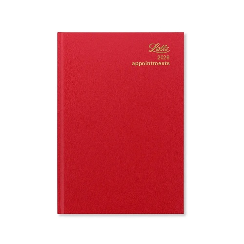 2026 Diary Letts of London Standard A5 Day to Page w/ Appointments Red T11XRD