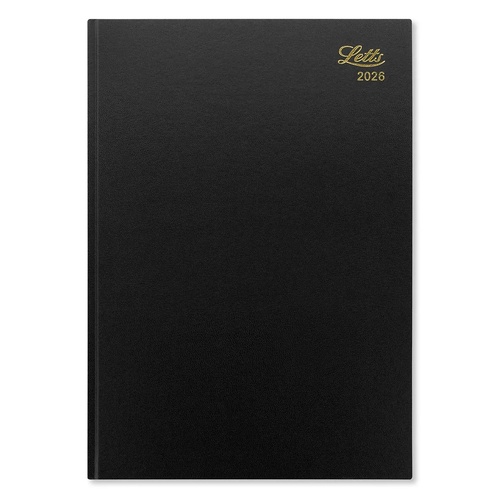 2026 Diary Letts of London Standard A4 Day to Page Black T11ZBK