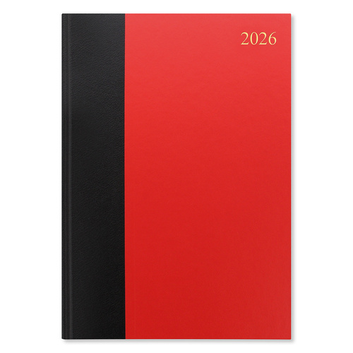 2026 Diary Letts of London Standard A4 2 Pages to a Day Red-Black TC10