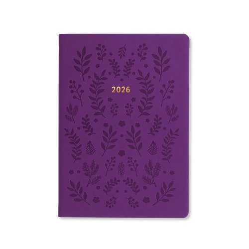 2026 Diary Letts of London Woodland A5 Week to View Purple 082163