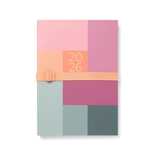 2026 Diary Letts of London Gradient A5 Week to View Rose 082570