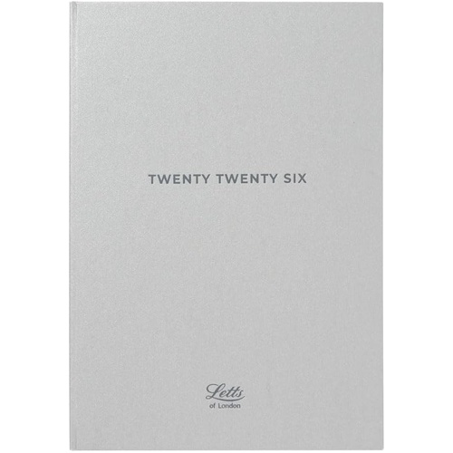 2026 Diary Letts of London Titanium A5 Week to View Silver 082583
