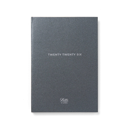 2026 Diary Letts of London Titanium A5 Day to Page w/ Appointments Charcoal 082585