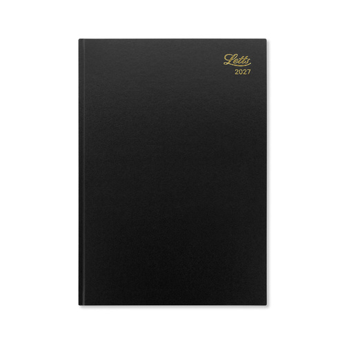 2027 Diary Letts of London Standard A4 Day to Page Black, 27-T11ZBK