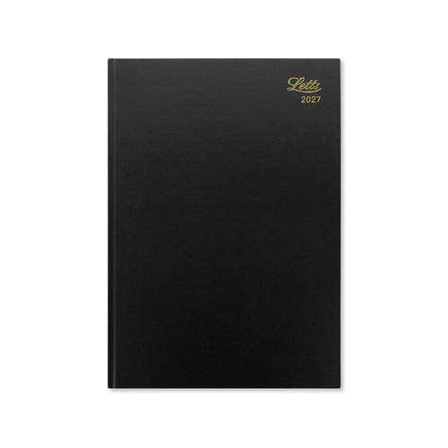 2027 Diary Letts of London Standard A4 Week to View Black, 27-T31ZBK