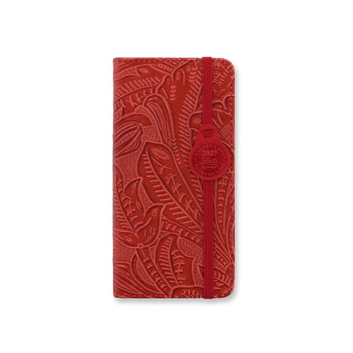 2027 Diary Letts of London Baroque Slim Week to View Red, 27-080390