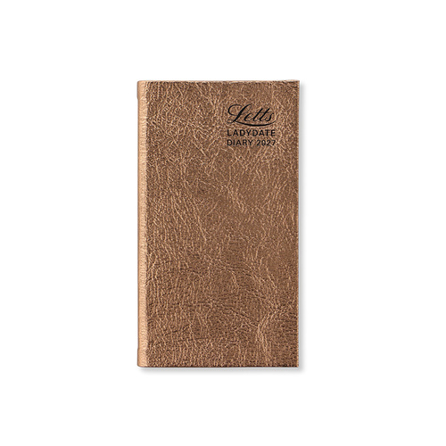 2027 Diary Letts of London Ladydate Medium Pocket Week to View Rose Gold, 27-081958