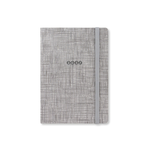 2027 Diary Letts of London Edge A6 Week to View w/ Notes Grey Grid, 27-082340
