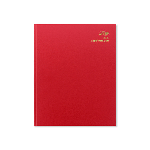 2027 Diary Letts of London Standard Quarto Week to View Vertical w/ Appointments Red, 27-T31YRD