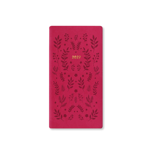 2027 Diary Letts of London Woodland Slim Week to View Pink, 27-082547