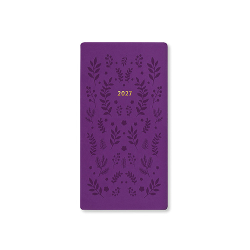 2027 Diary Letts of London Woodland Slim Week to View Purple, 27-082548