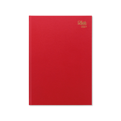 2027 Diary Letts of London Standard A4 Day to Page Red, 27-T11ZRD