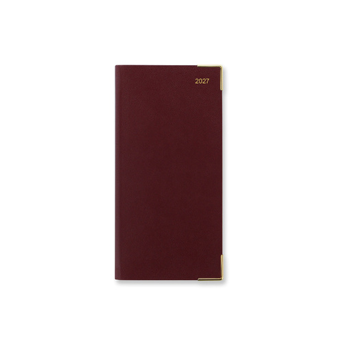 2027 Diary Letts of London Classic Slim Week to View Landscape Vertical w/ Appointments Burgundy, 27-T35SBG