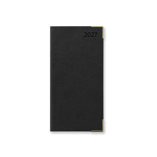 2027 Diary Letts of London Connoisseur Slim Week to Page Black, 27-TC7SBK