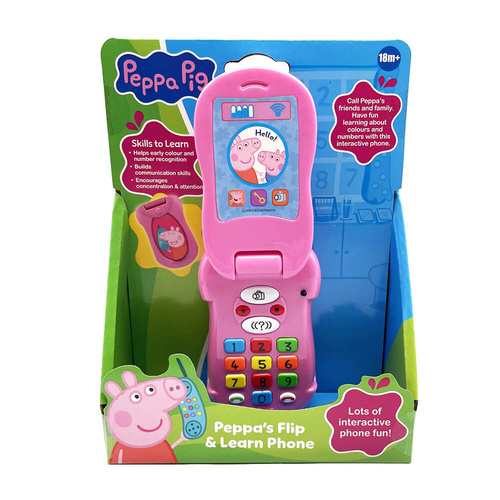 Peppa Pig Interactive Toy 18cm Peppa's Flip & Learn Phone, PP06