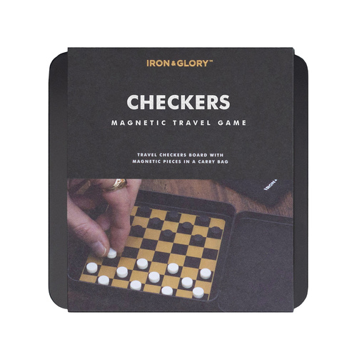Luckies Iron & Glory Checkers 13x13cm Magnetic Travel Game, LKIAGGOC