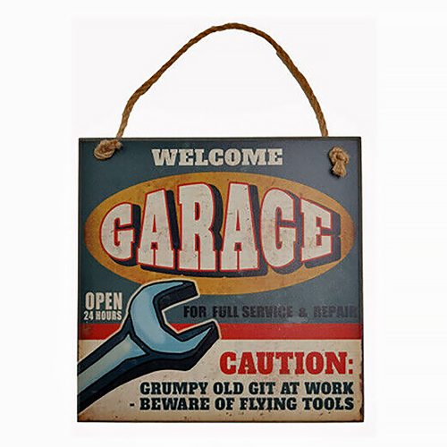 At Home Vintage Sign - Welcome Garage, Gift For Him, TSK Giftware AHS018