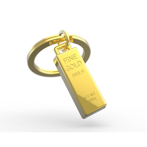 Metalmorphose Keychain Miniature 3D Gold Bar, MTM044