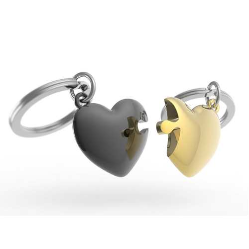 Metalmorphose Miniature 3D Metal Keychain - Puzzle Hearts, Whitehill MTM306-01