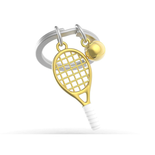Metalmorphose Miniature 3D Metal Keychain - Tennis, Whitehill MTM317-01