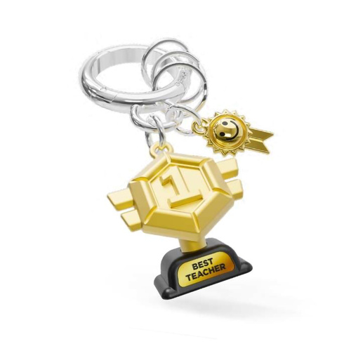 Metalmorphose Keychain Miniature 3D Best Teacher Trophy, MTM382-01