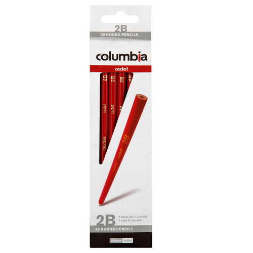 Columbia Cadet Lead Pencil 2B Box of 20 Round 61500R2B20