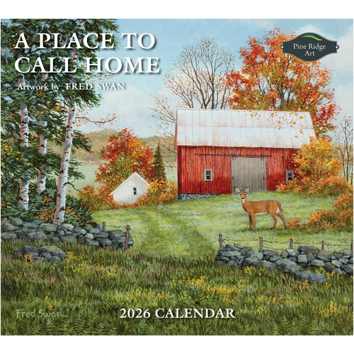 2026 Calendar Pine Ridge Art A Place To Call Home by Fred Swan, Horizontal Wall 6029