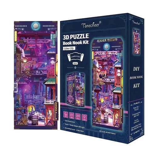 Tonecheer 3D Wooden Puzzle Cyber City Book Nook Kit, Acton TQ131