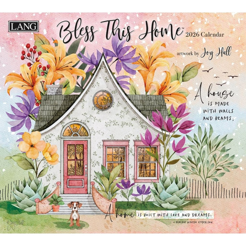 2026 Calendar LANG Bless This Home by Joy Hall, Horizontal Wall 26991002037