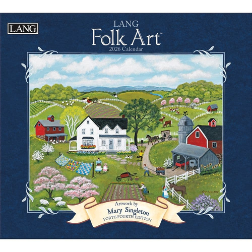 2026 Calendar LANG Folk Art 44th Edition by Mary Singleton, Horizontal Wall 26991001922