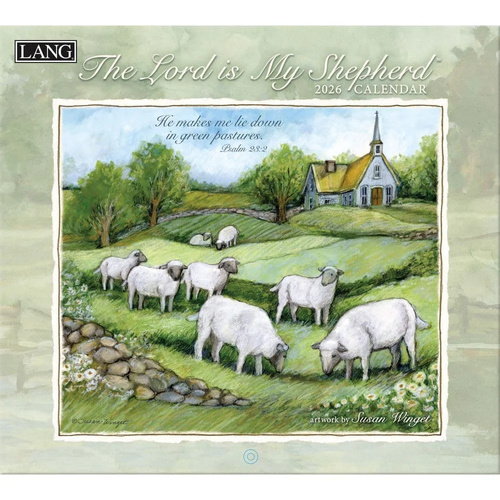 2026 Calendar LANG The Lord is My Shepherd with Scripture by Susan Winget, Horizontal Wall 26991002000