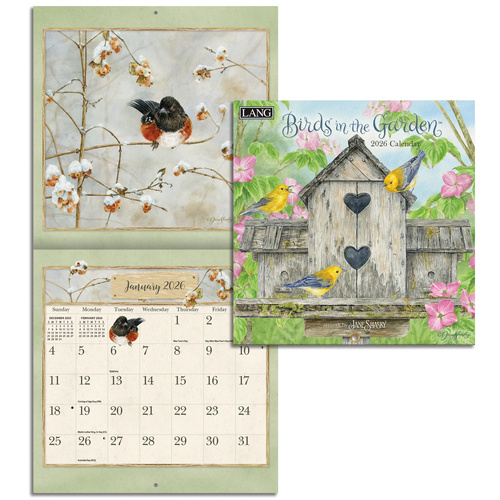 2026 Calendar LANG Birds in the Garden by Jane Shasky, Mini Wall 26991079268