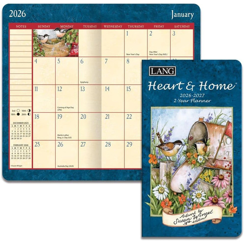 2026-2027 2-Year Planner LANG Heart & Home by Susan Winget, Pocket Month to View 26991071072