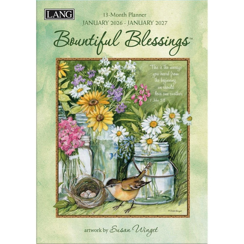 2026 13-Month Planner LANG Bountiful Blessings by Susan Winget, Pocket Month to View 26991012096