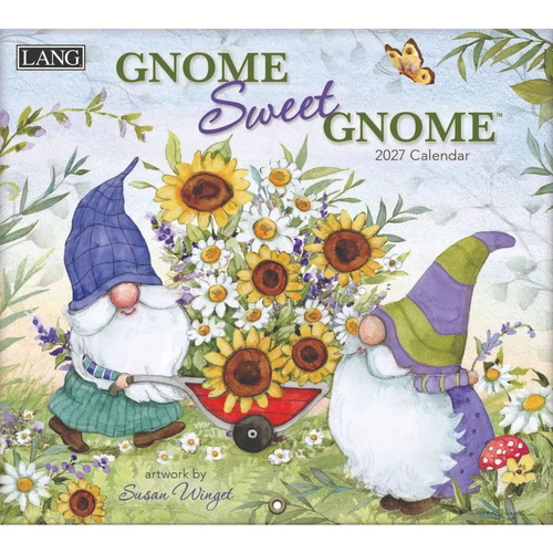 2027 Calendar LANG Gnome Sweet Gnome Horizontal Wall 27991002026