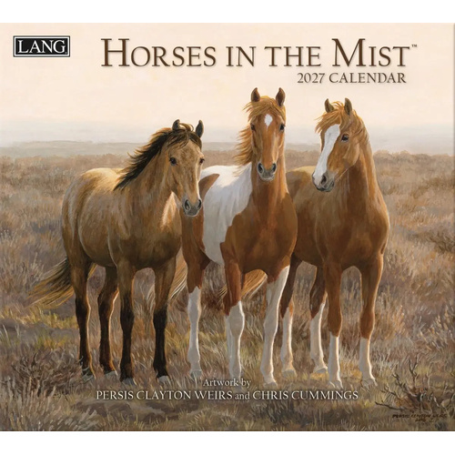 2027 Calendar LANG Horses In The Mist Horizontal Wall 27991001917