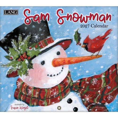 2027 Calendar LANG Sam Snowman Horizontal Wall 27991001939