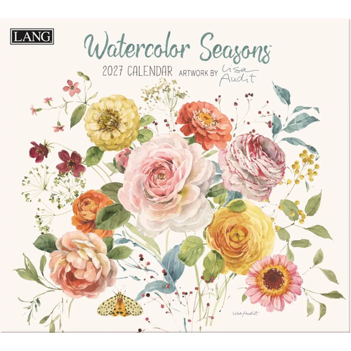 2027 Calendar LANG Watercolor Seasons Horizontal Wall 27991002011