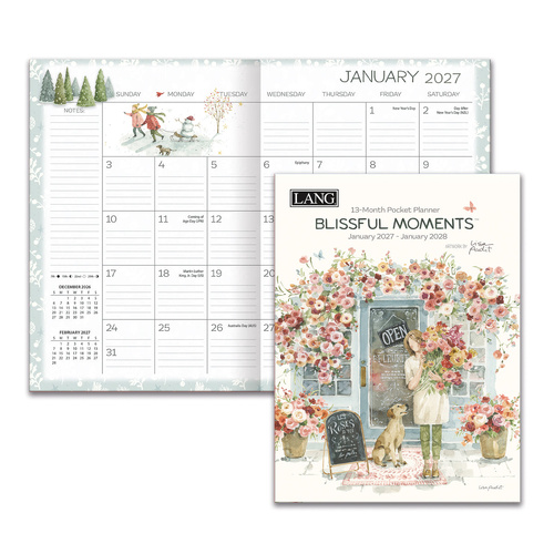 2027 13-Month Planner LANG Blissful Moments Pocket Month to View 27991003192