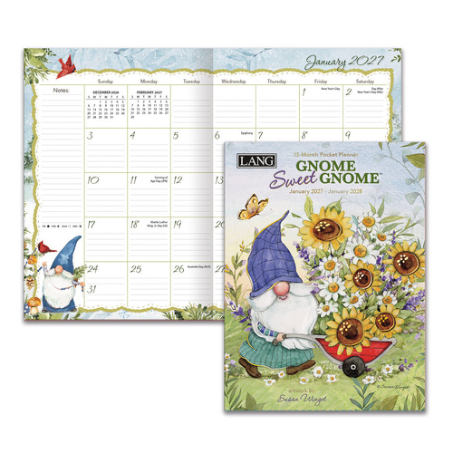 2027 13-Month Planner LANG Gnome Sweet Gnome Pocket Month to View 27991003191