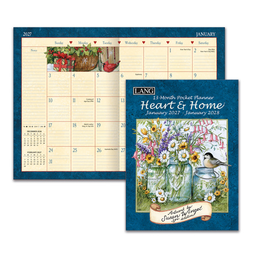 2027 13-Month Planner LANG Heart & Home Pocket Month to View 27991003161