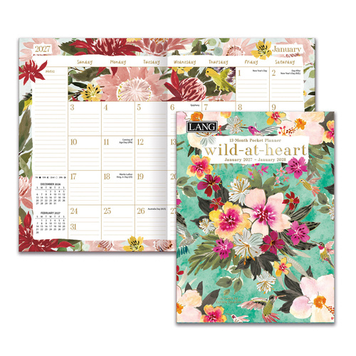 2027 13-Month Planner LANG Wild-At-Heart Pocket Month to View 27991003188