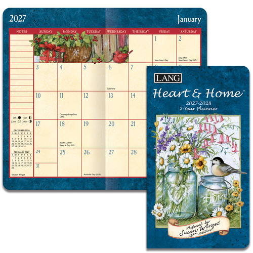 2027-2028 2-Year Planner LANG Heart & Home Pocket Month to View 27991071072