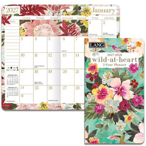 2027-2028 2-Year Planner LANG Wild-At-Heart Pocket Month to View 27991071102