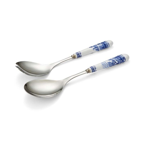 Spode Blue Italian Salad Servers 24cm Set of 2, Whitehill BLI1107-X