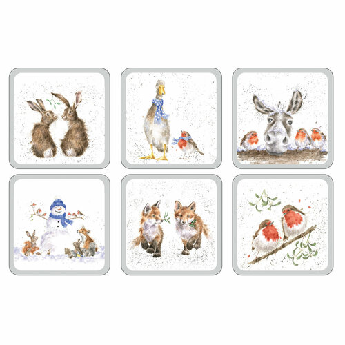 Pimpernel Wrendale Designs Coasters (Set of 6) - Christmas, Assorted Motifs - X0010268976