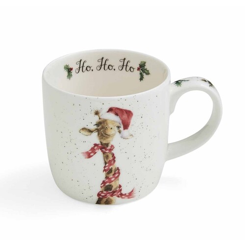 Royal Worcester Wrendale Designs Mug 310mL Giraffe Ho, Ho, Ho WNSV5629-XG