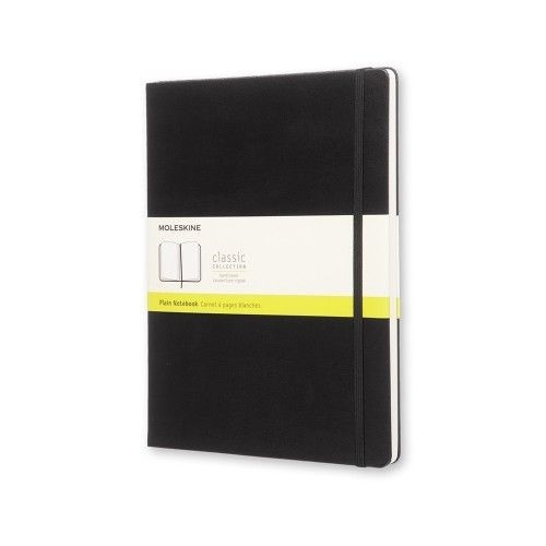 Moleskine Classic Notebook, Extra Large 19x25cm, Plain, Black, Hard Cover 